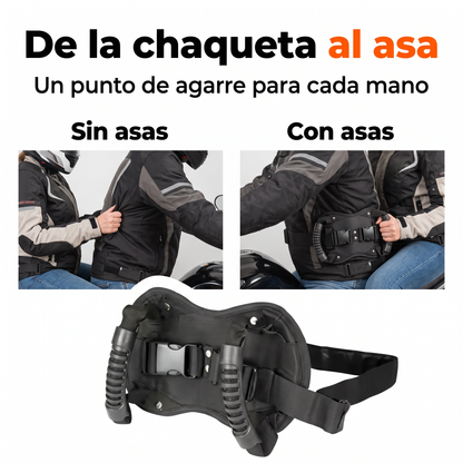 Cinturón con asas: tu pasajero, bien agarrado