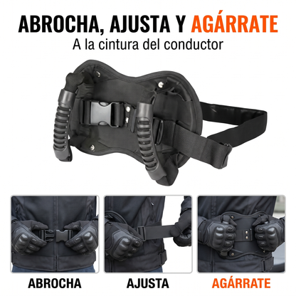Cinturón con asas: tu pasajero, bien agarrado